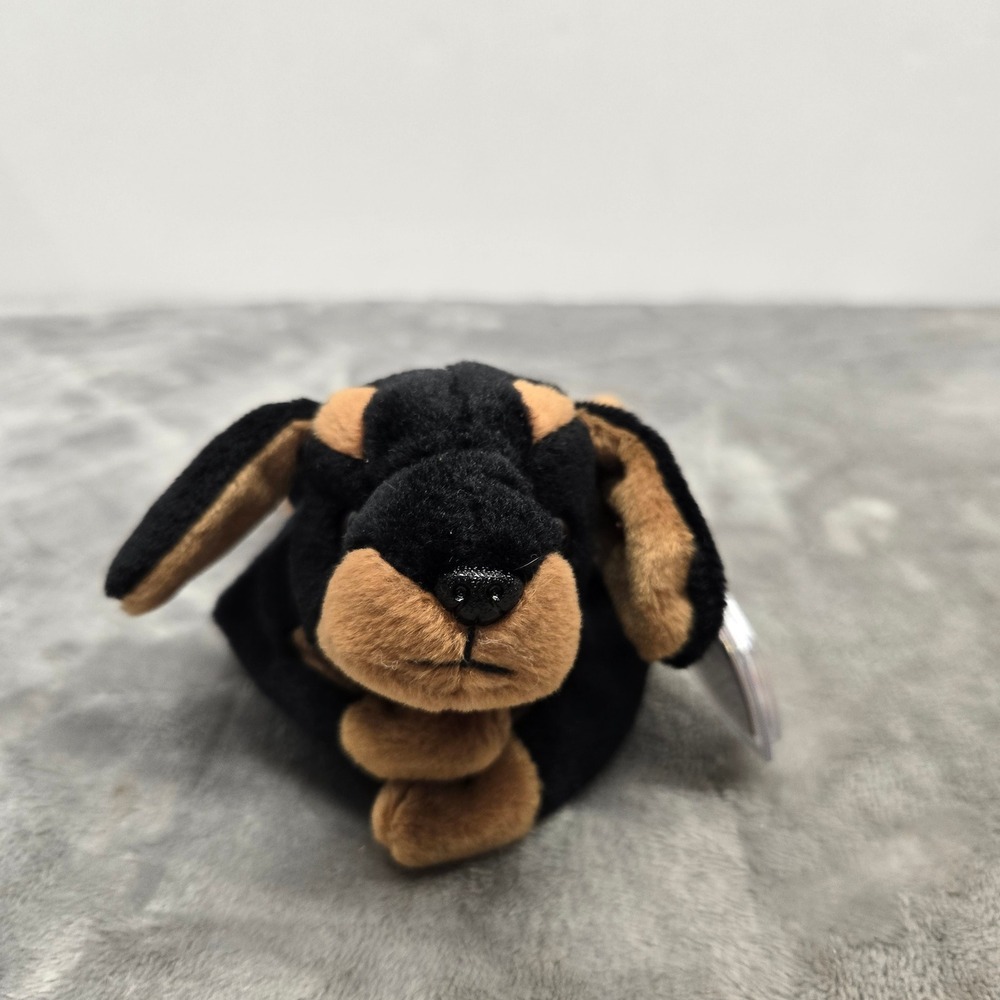 Ty Beanie‎ Baby Doby the Doberman Pinscher Dog Black Tan Plush 1996 Vintage